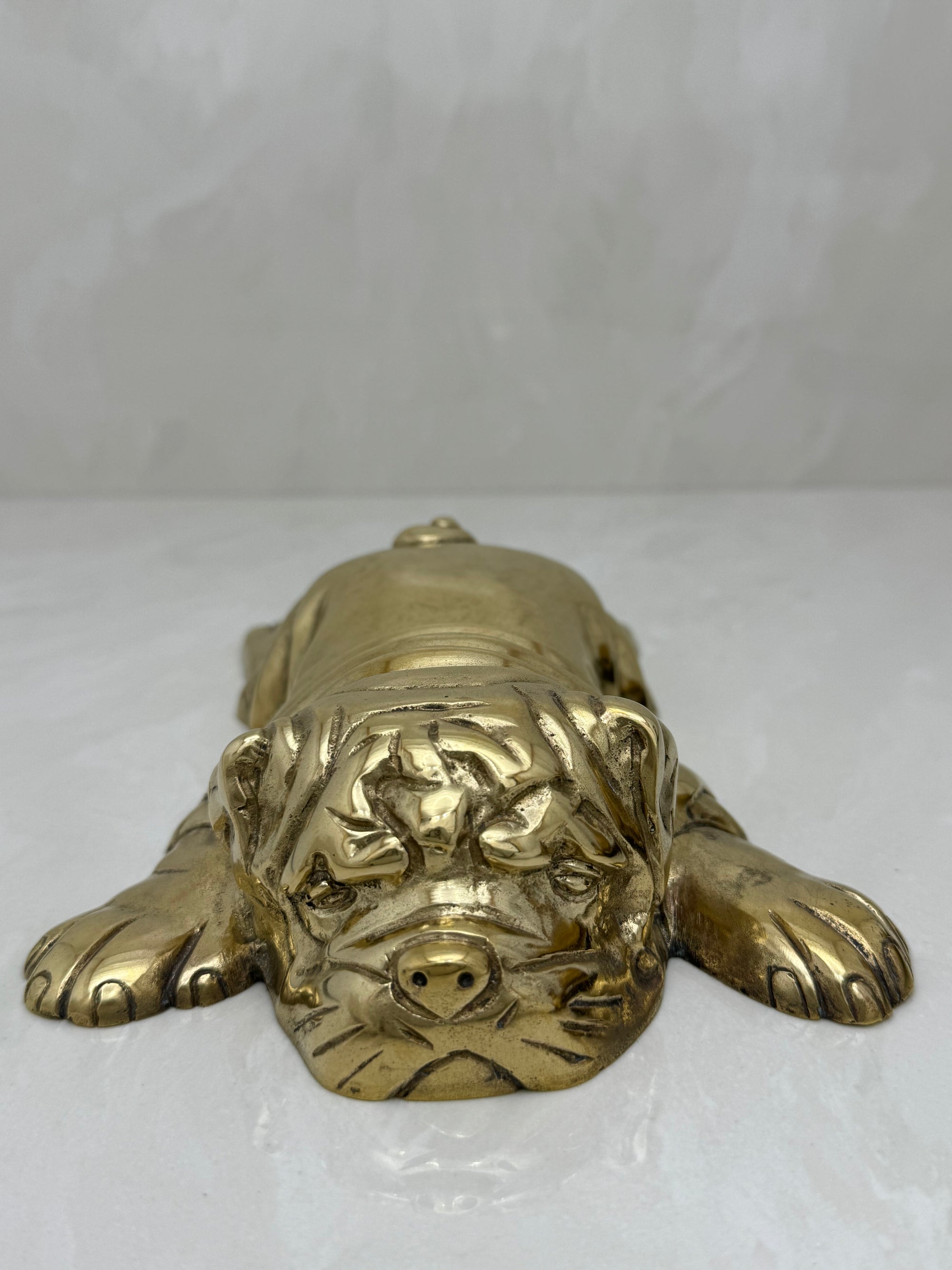 Vintage Brass Bored Bulldog