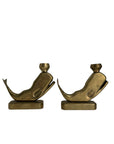 Vintage Brass Whale Candle Holders – Set of 2