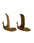 Vintage Brass Peacock Bookends – Regal Fan Tail Pair