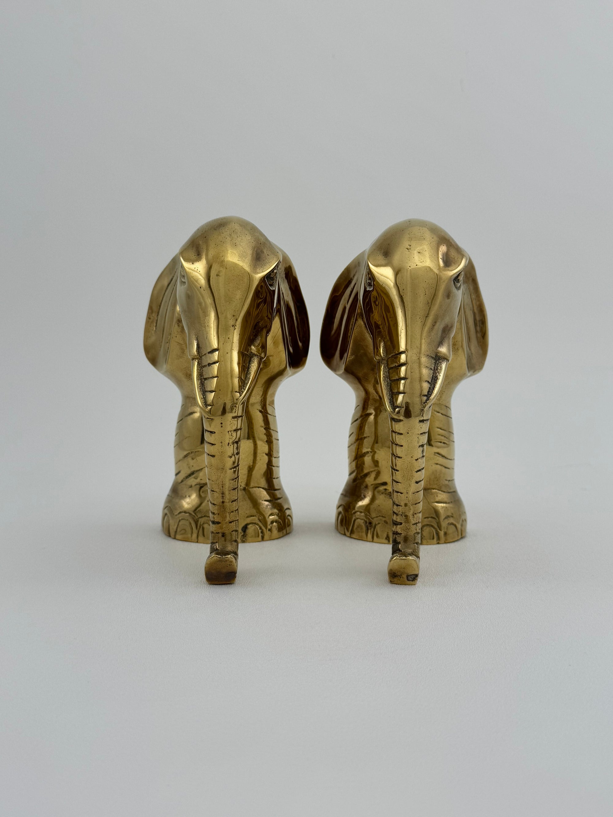 Vintage Brass Elephants- A Pair