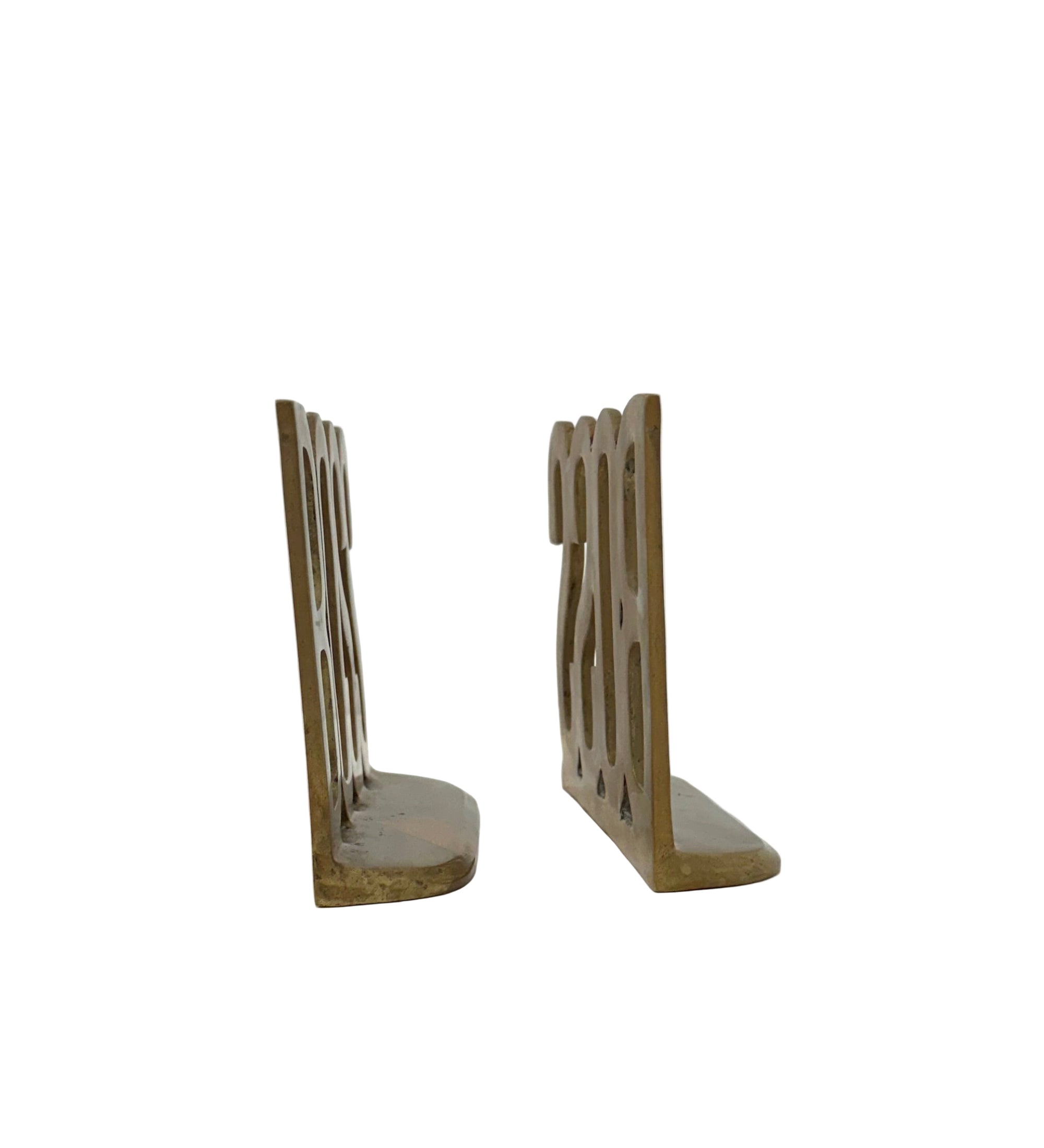 Vintage Brass “BOSS” Bookends | Mid-Century Modern Office Decor
