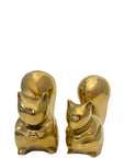 Vintage Brass Small MCM Squirrels-A Pair