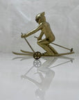 Vintage Brass Skier Figurine