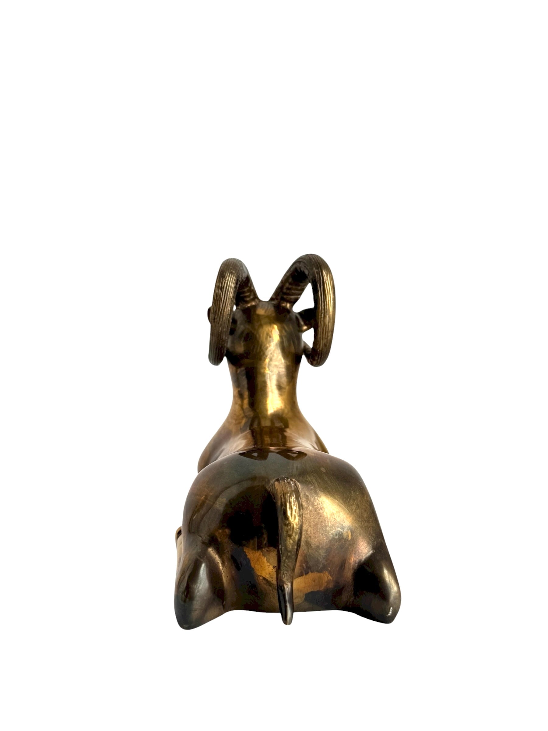 Vintage Brass Ram Sculpture