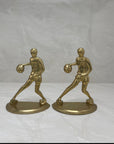 Vintage Brass Basketball Bookends Larry Bird-A Pair