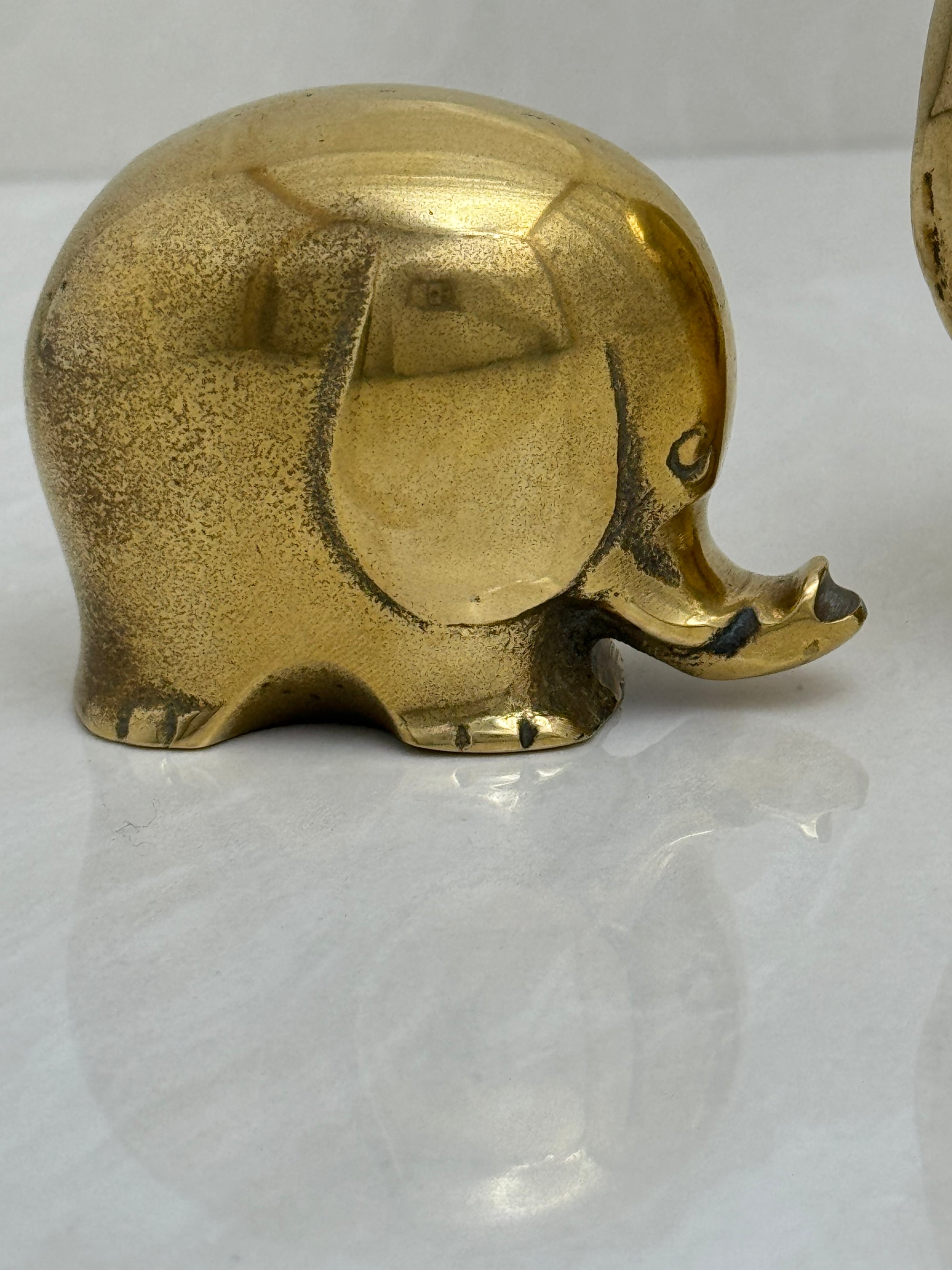 Vintage Brass Elephant Family-A Set of Three