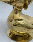 Vintage Brass Duck Under Umbrella