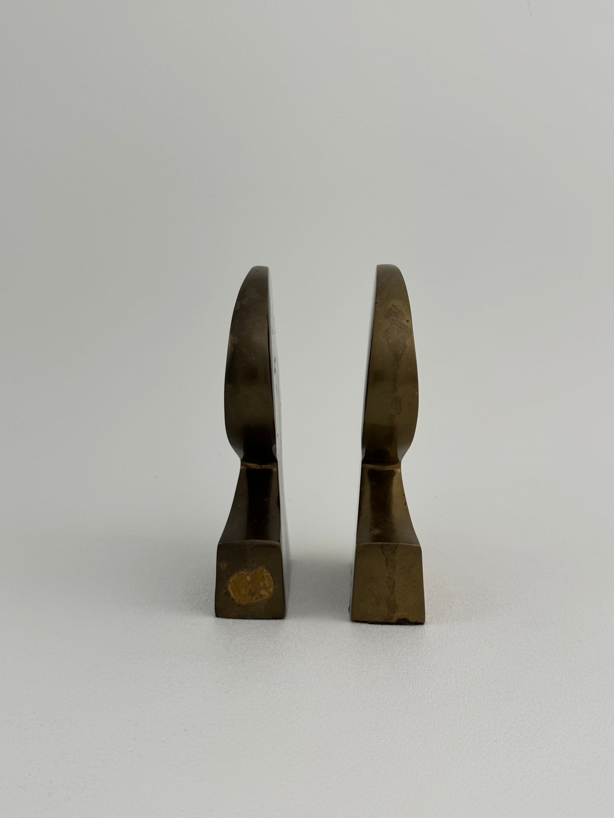 Rare Mid-Century Modern Brass Kissing Profile Sculptures-A Pair