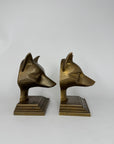 Vintage Brass Fox Head Bookends – The Clever Companions