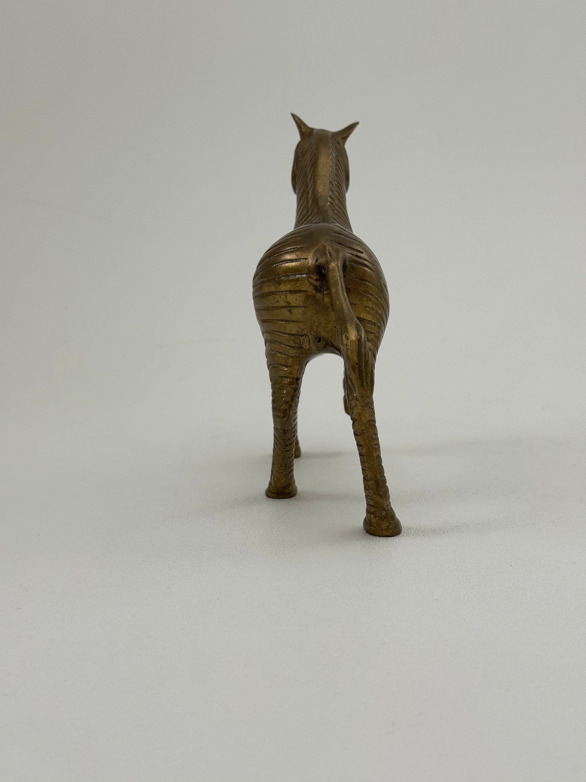 Vintage Brass Zebra Figurine – Safari Animal Sculpture | Hollywood Regency &amp; Mid-Century Modern Decor
