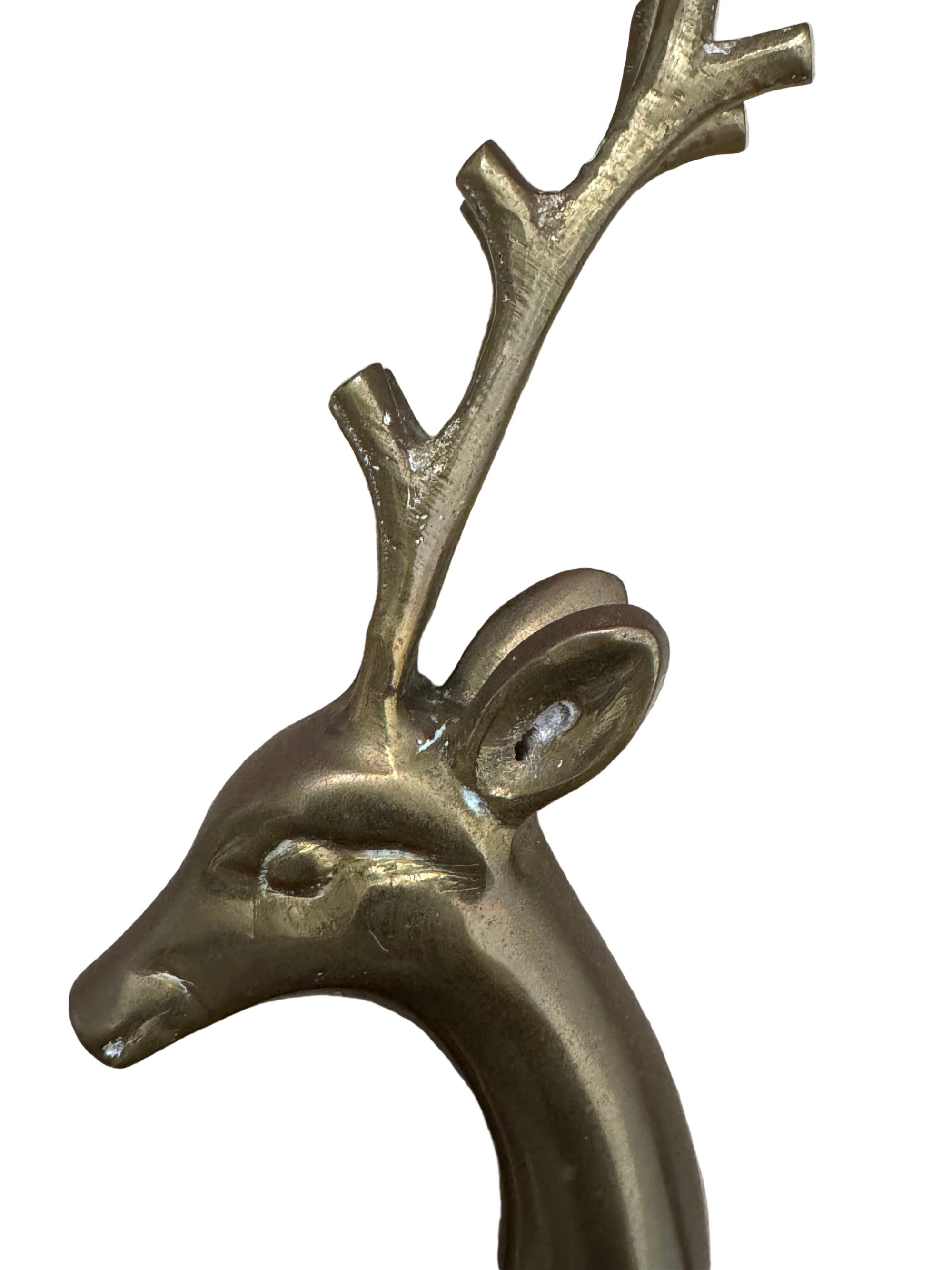 Vintage Brass Reindeer Sculptures – Pair