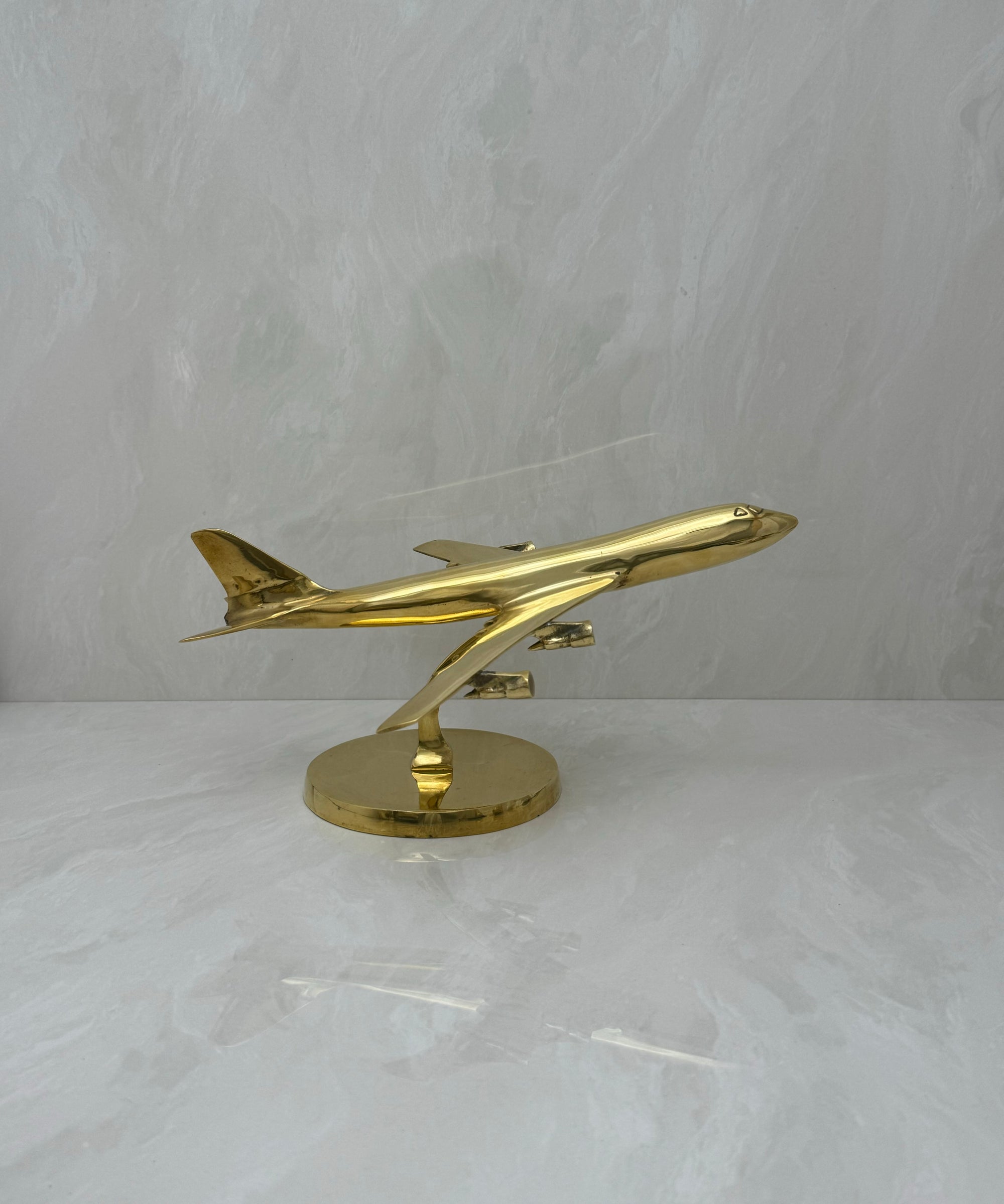 Vintage Brass Airplane on Stand