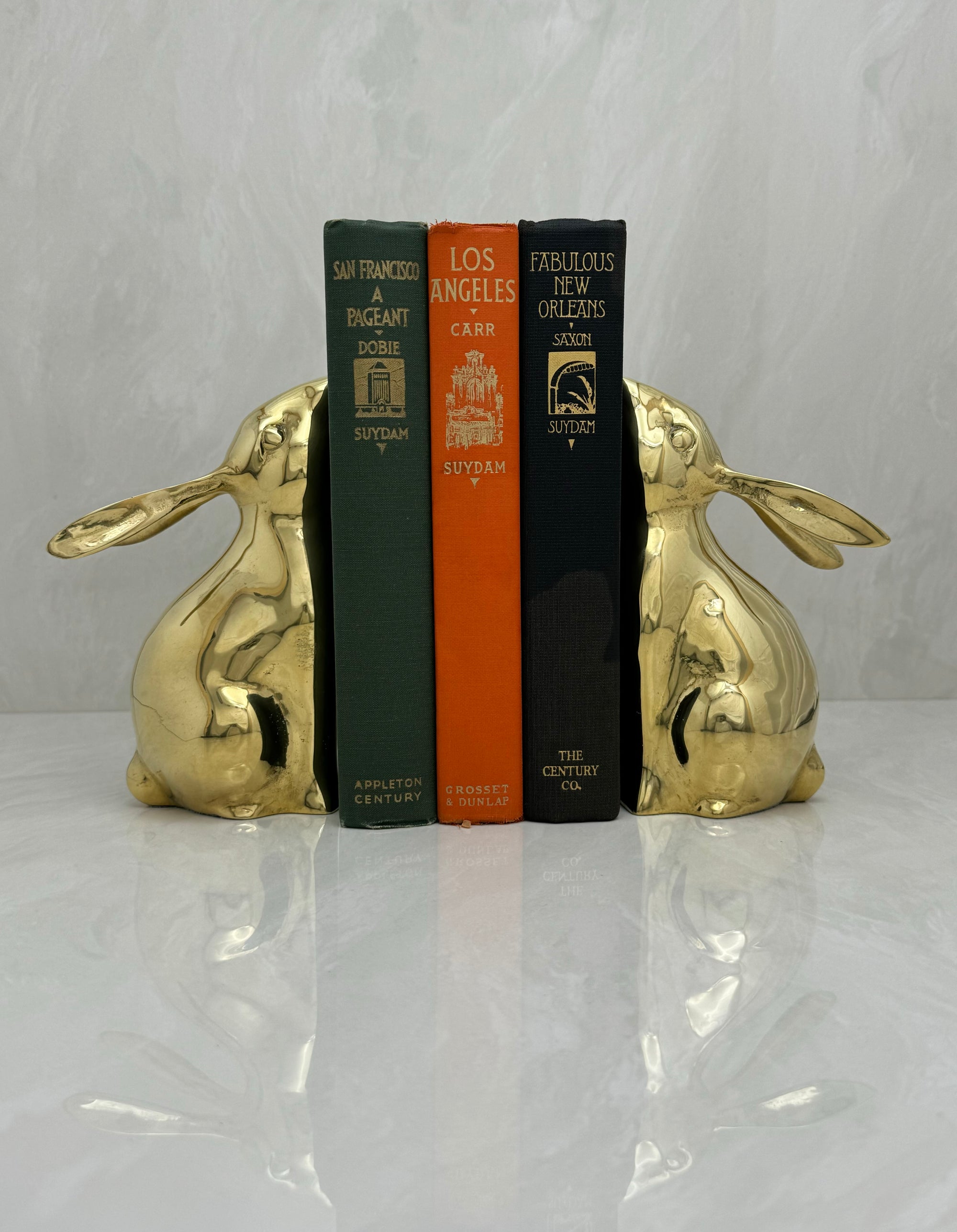 Vintage Brass Rabbit Bookends-A Pair