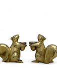 Vintage Bronze Squirrel Candleholders-A Pair