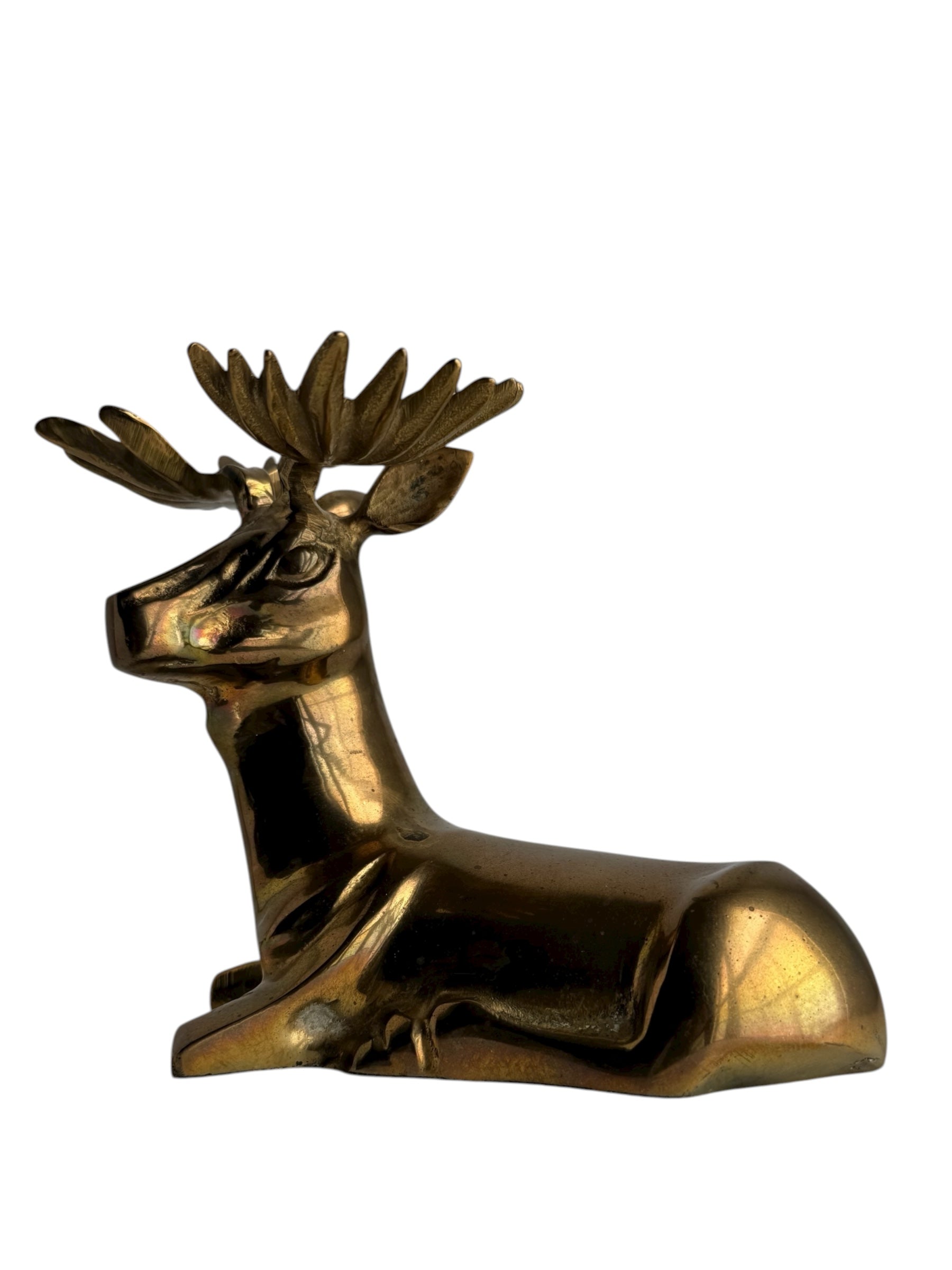 Vintage Brass Reindeer Sculpture