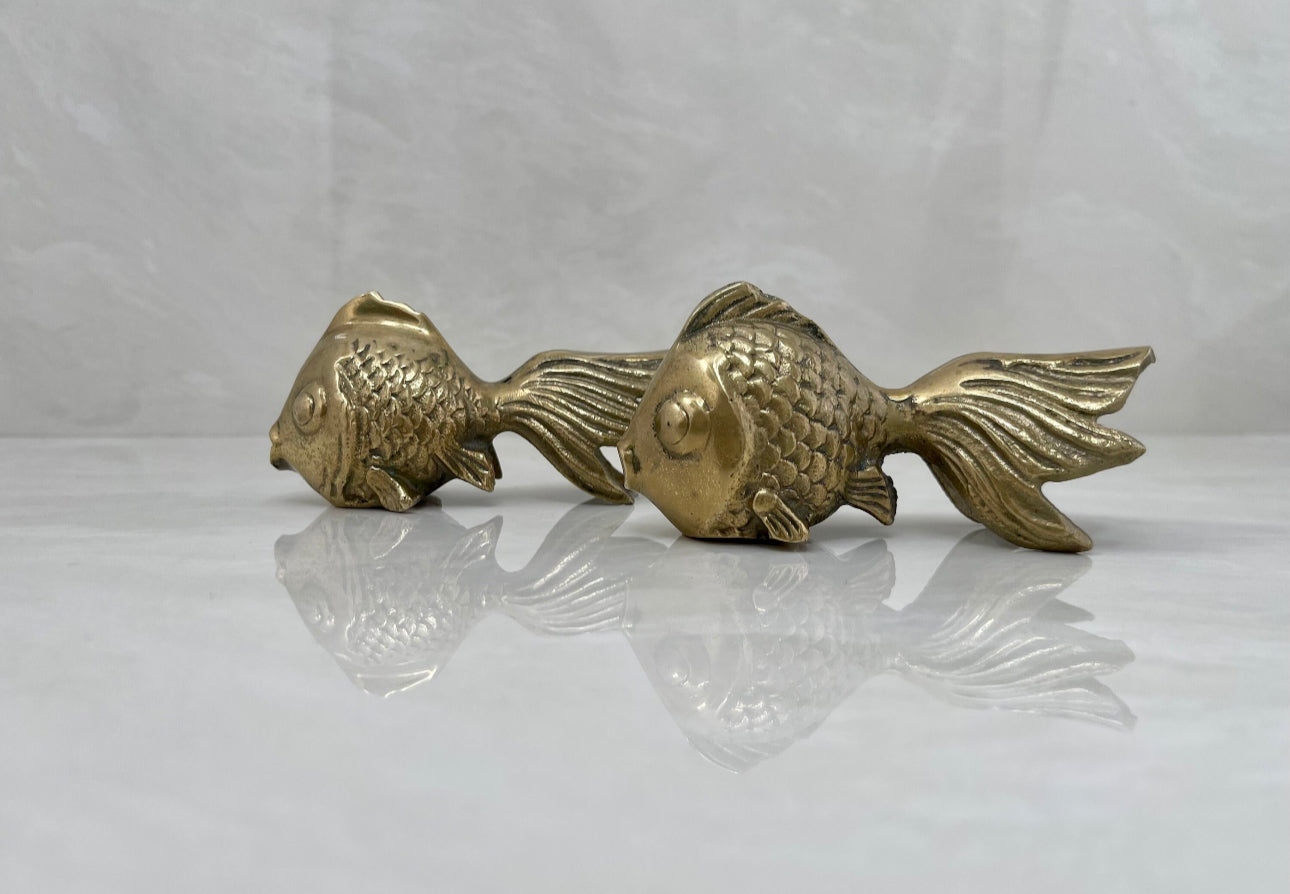 Small Vintage Brass Fish- A Pair