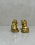 Small Vintage Brass Cat Figurines-A Pair