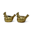 Vintage Brass Rooster Candleholders-A Pair