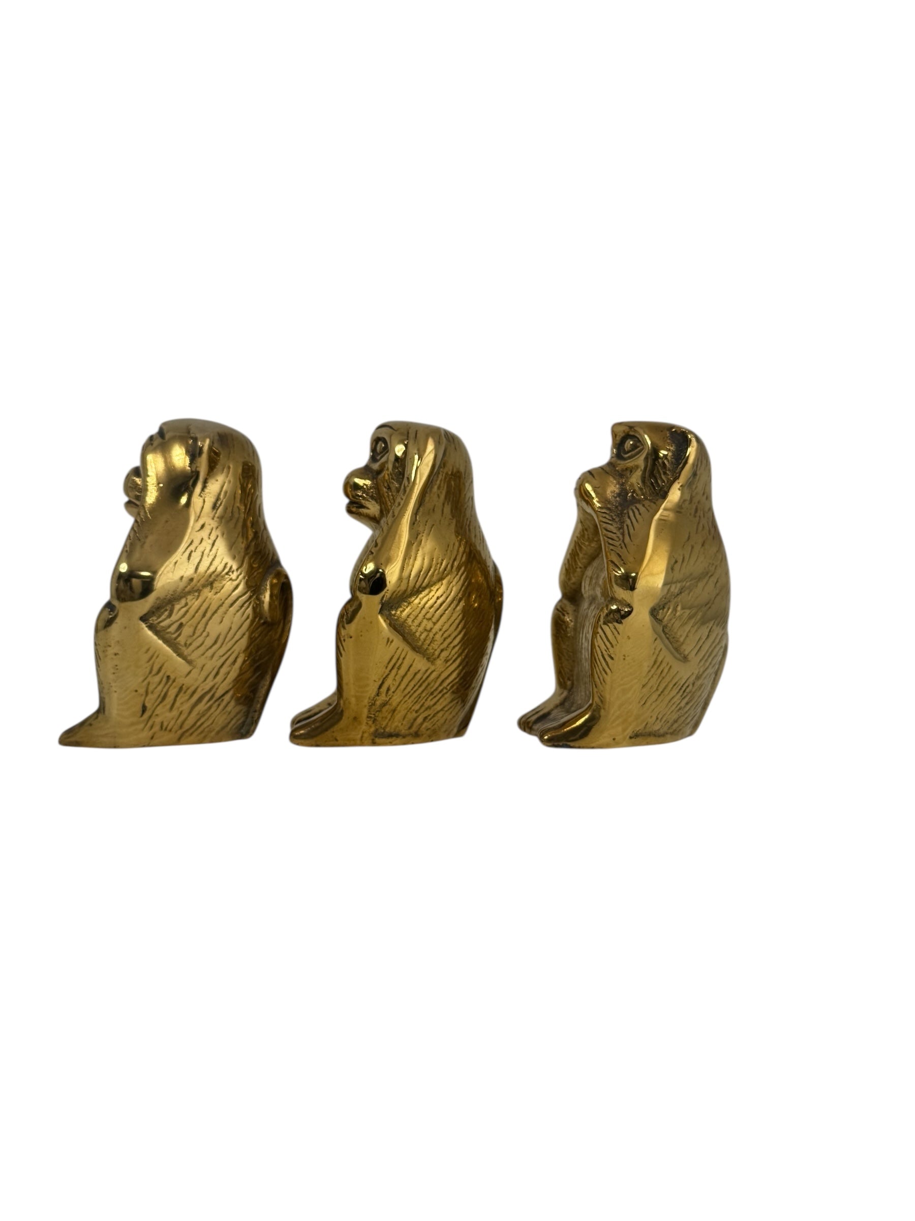 Vintage Brass wise Monkeys- A Set of Three