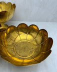 Vintage Brass Floral Bowls- A Three Piece Lightweight Set