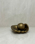 Vintage Brass Baseball Glove and Ball-A Two Piece Set