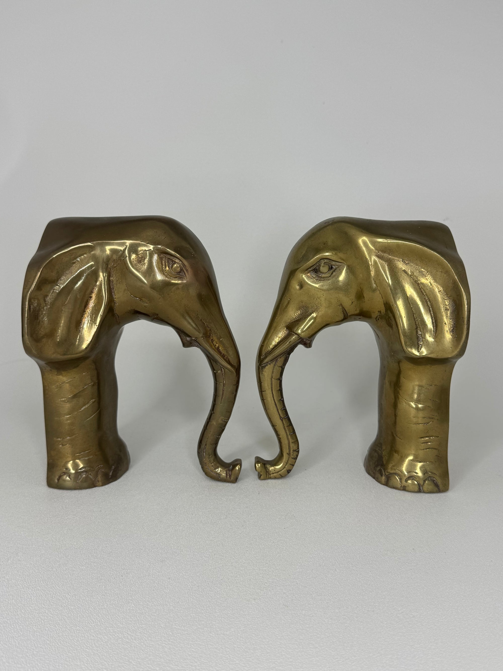 Vintage Brass Elephants- A Pair