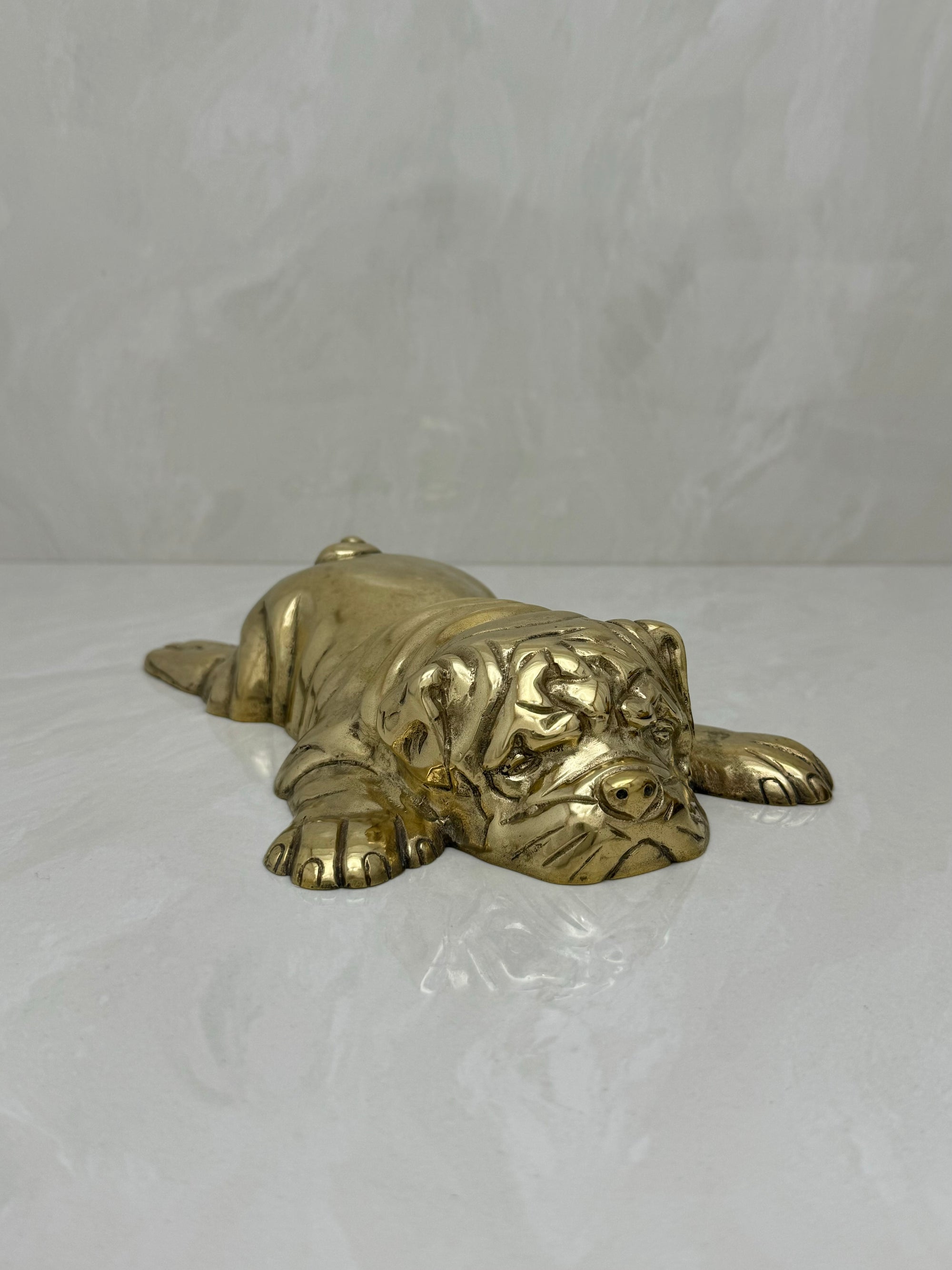 Vintage Brass Bored Bulldog