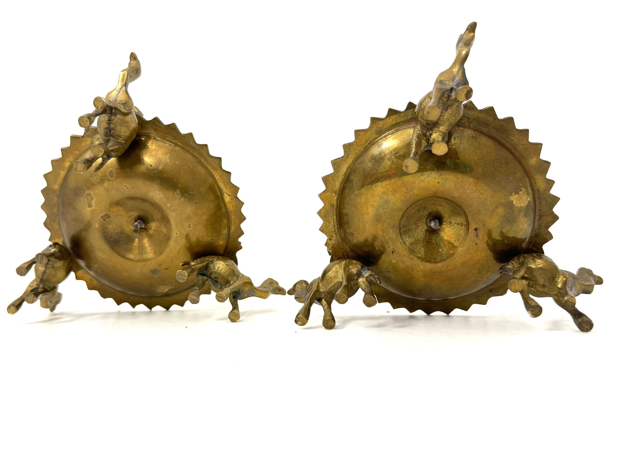 Pair of Vintage Brass Camel Candlestick Holders — Middle Eastern Bohemian Elegance