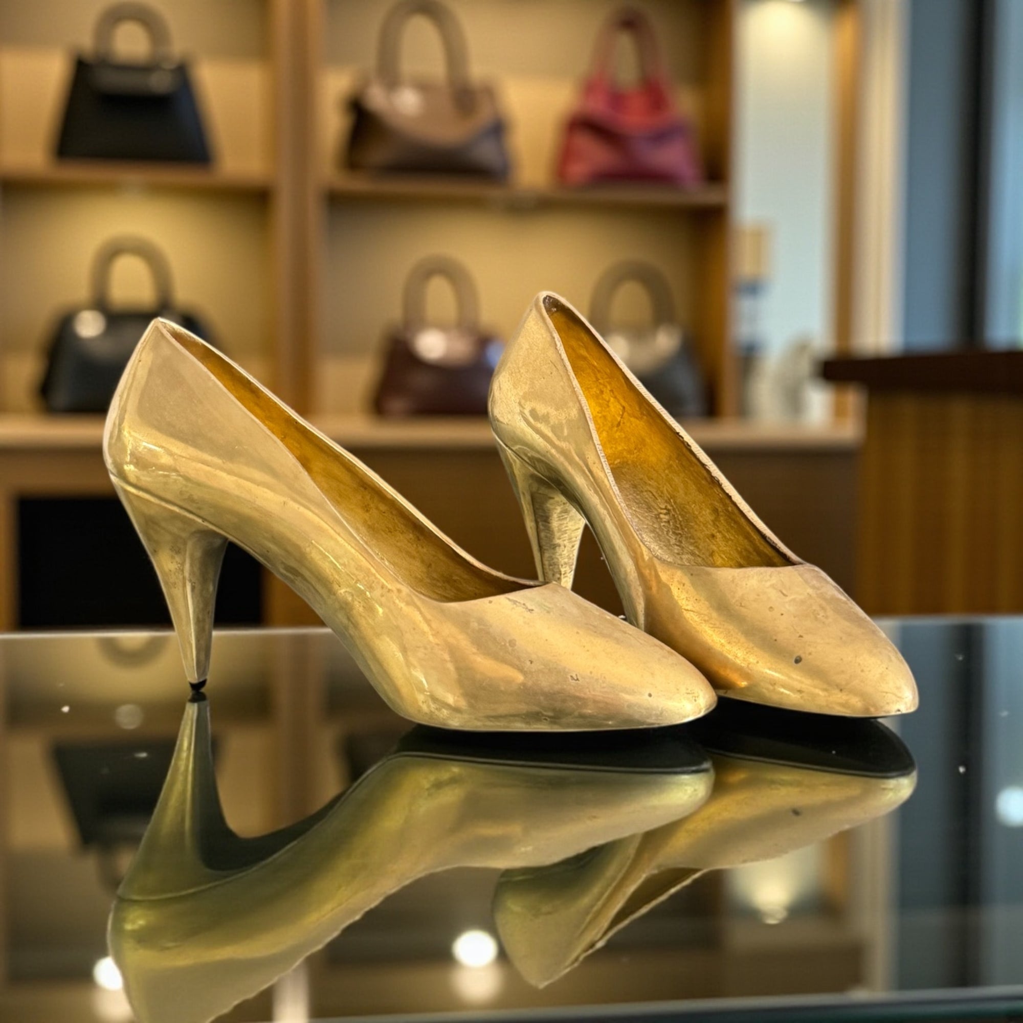 Vintage Brass High Heel Pumps – Pair