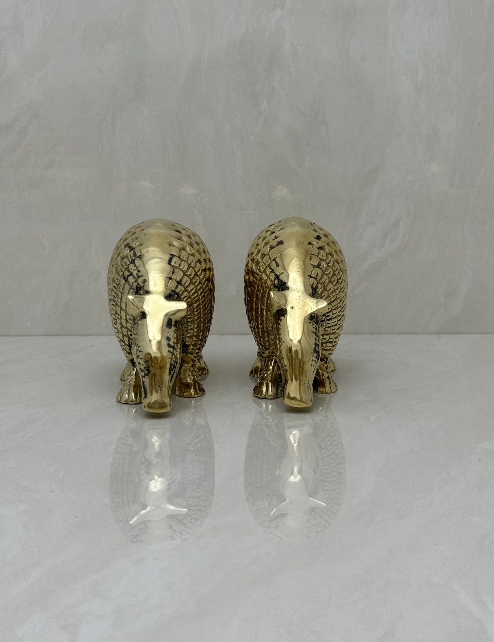 Vintage Brass Armadillos- A Pair