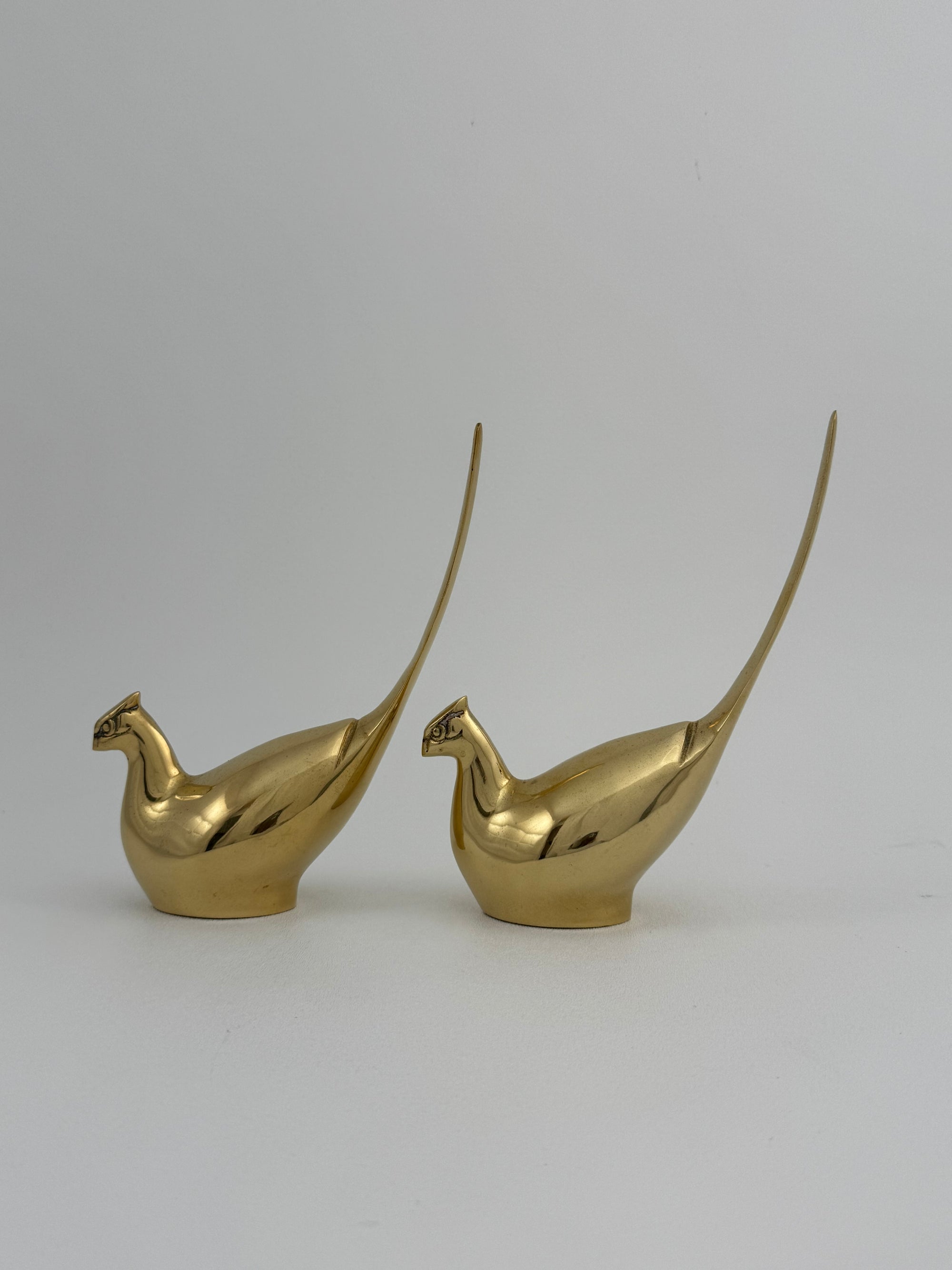 Vintage Brass Pheasant Pair – Elegant Mid-Century Figurines