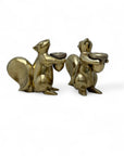 Bronze Squirrel Candleholders-A Pair