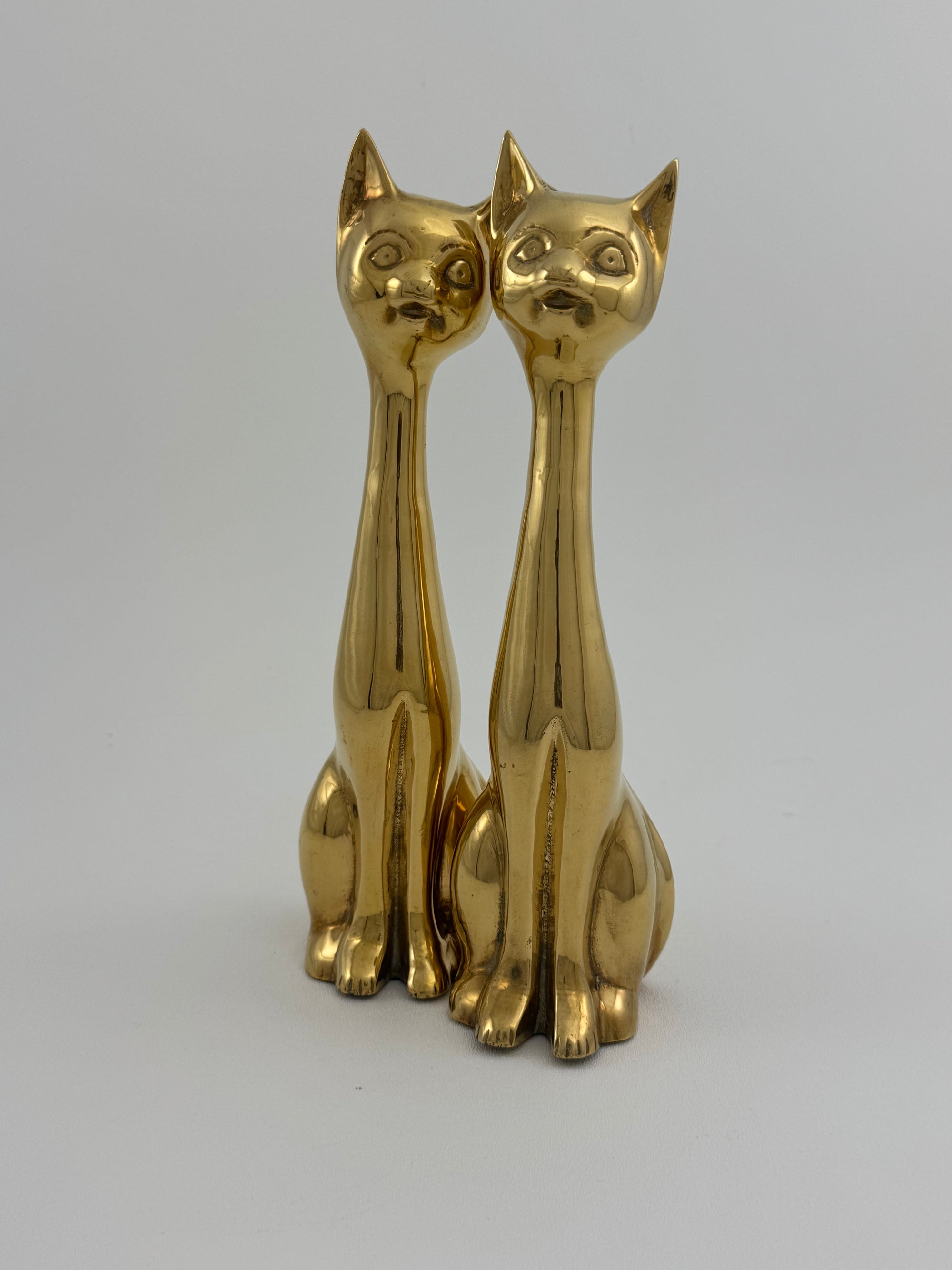 Slim MCM Vintage Brass Cats-A Pair