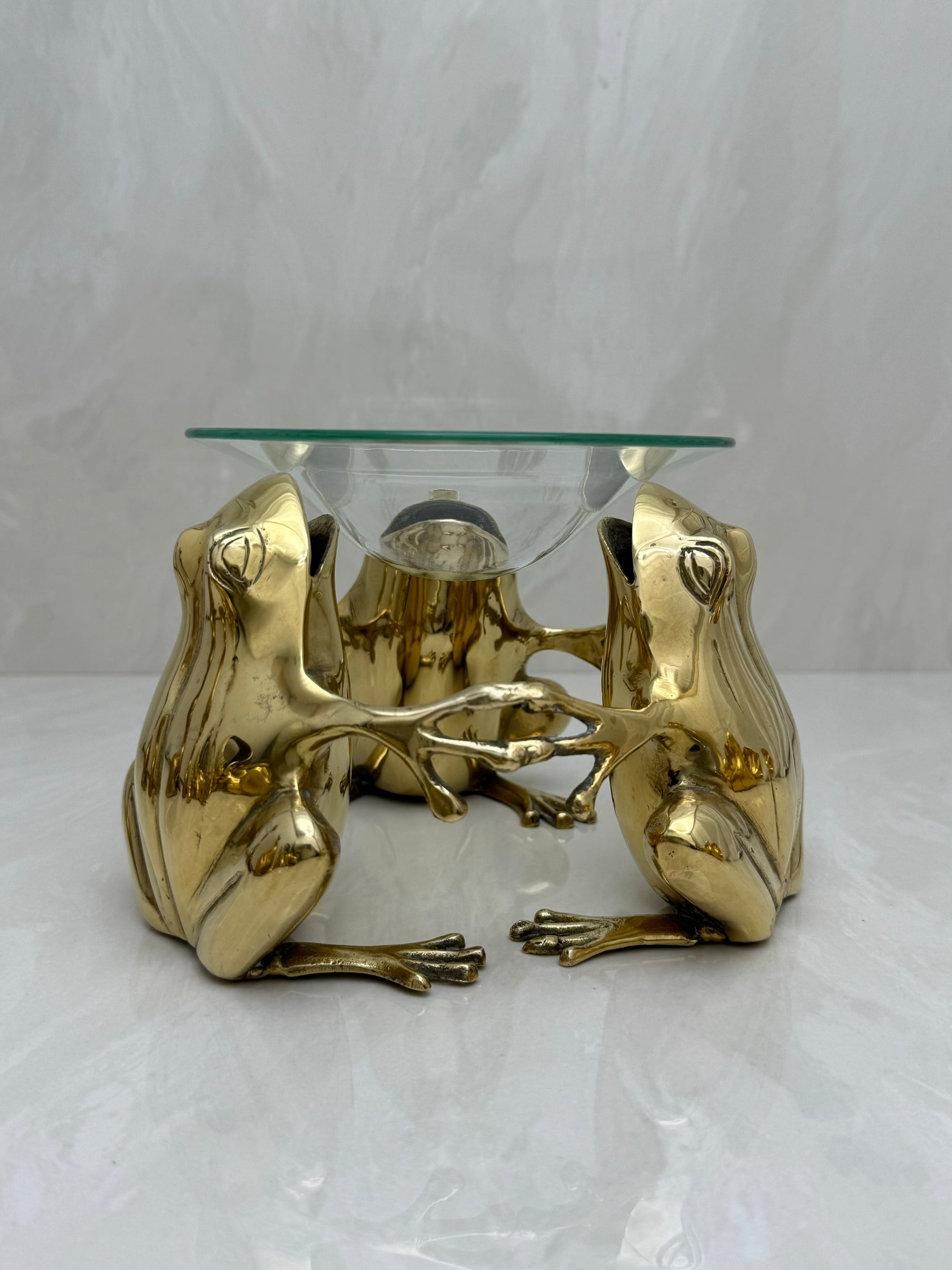 Vintage Brass Frog Oil Warmer