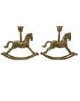 Vintage Brass Rocking Horse Candle Holders – Set of 2 Made by Enesco