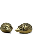 Small and Sleek Vintage Brass Hedgehogs- A Pair By Seiden