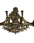 Antique Brass Wall Hook Rack – Victorian Lady Motif, Ornate Rococo Detail (8 lbs)