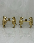 Vintage Brass Pig Candleholders-A Pair