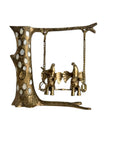 Vintage Brass & Mother of Pearl Elephant Swing