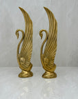 Tall Vintage Brass Swans-A Pair by Dolbi Cashier