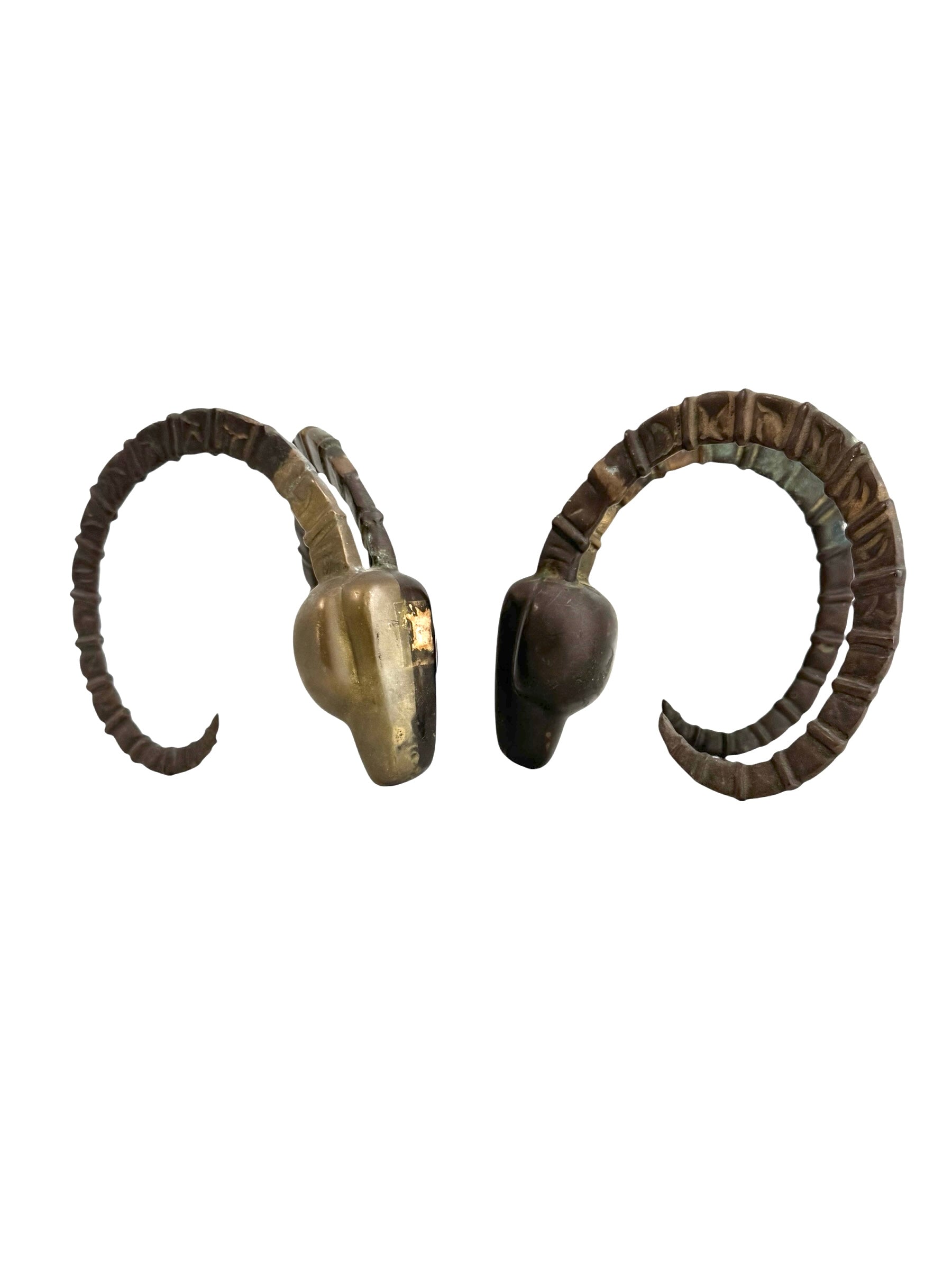 Vintage 1981 Dolbi Cashier Ram Horn Sculptures