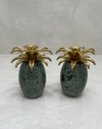 Vintage Brass and Marble Candlestick Holders- A Pair