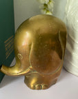 Vintage Brass Elephant Bookends- A Pair