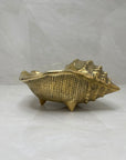 Vintage Brass MCM Shell Planter