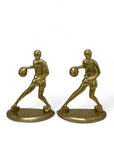 Vintage Brass Basketball Bookends Larry Bird-A Pair