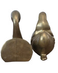 Vintage Brass Swan Bookends- A Pair