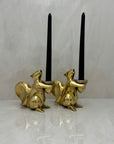 Vintage Bronze Squirrel Candleholders-A Pair