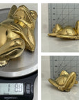 Vintage Brass Frog Relaxing On Back