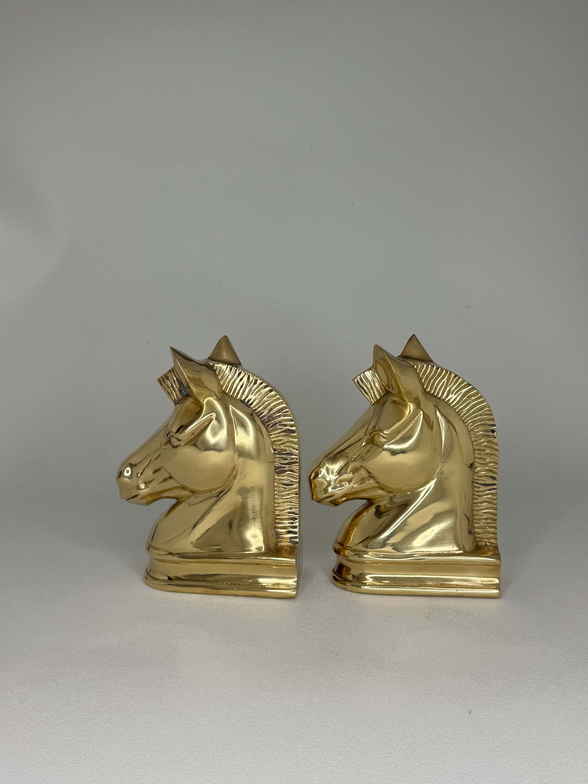 Vintage Brass Horsehead Figurines/Bookends