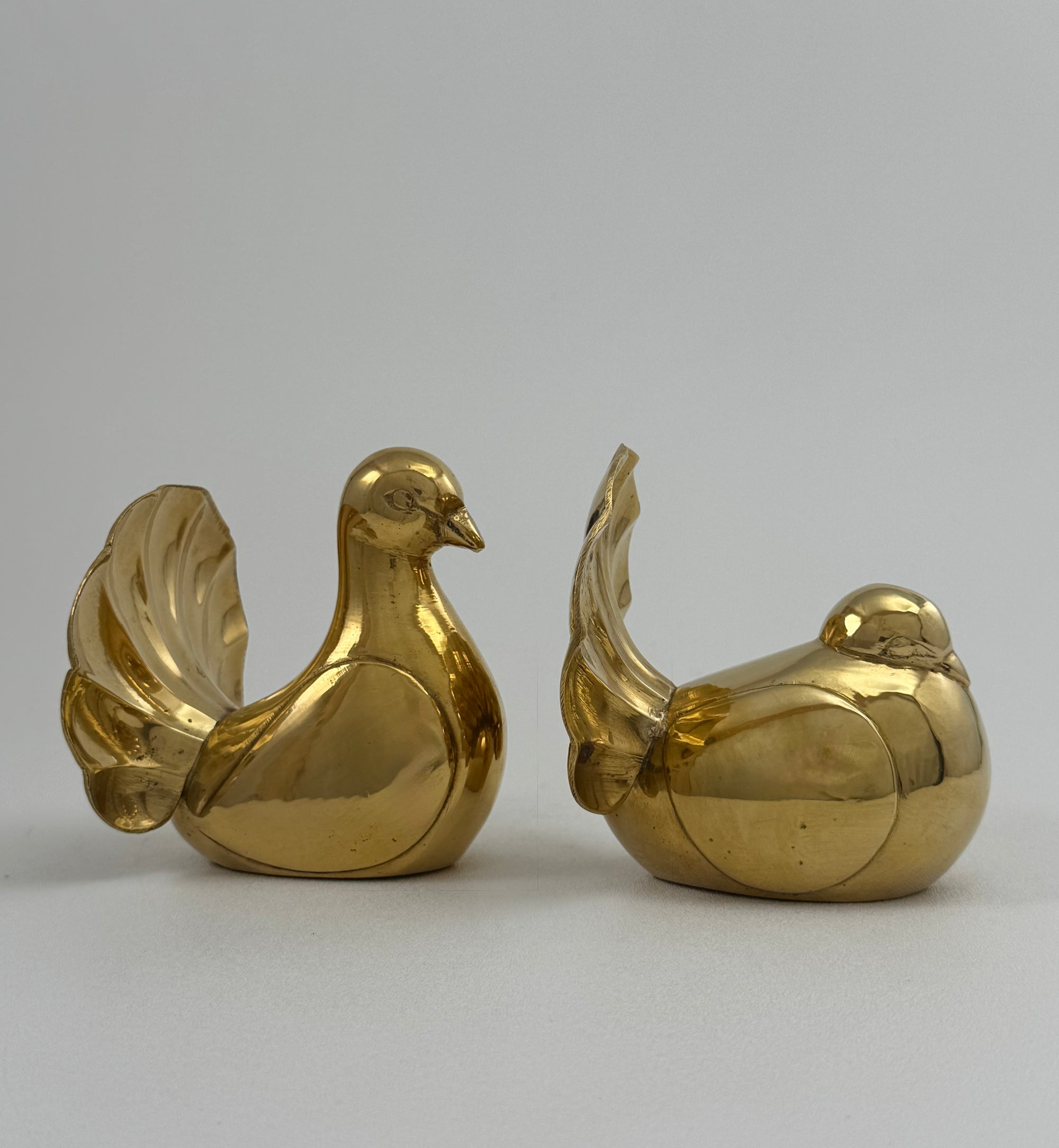 Vintage Brass Birds-A Pair